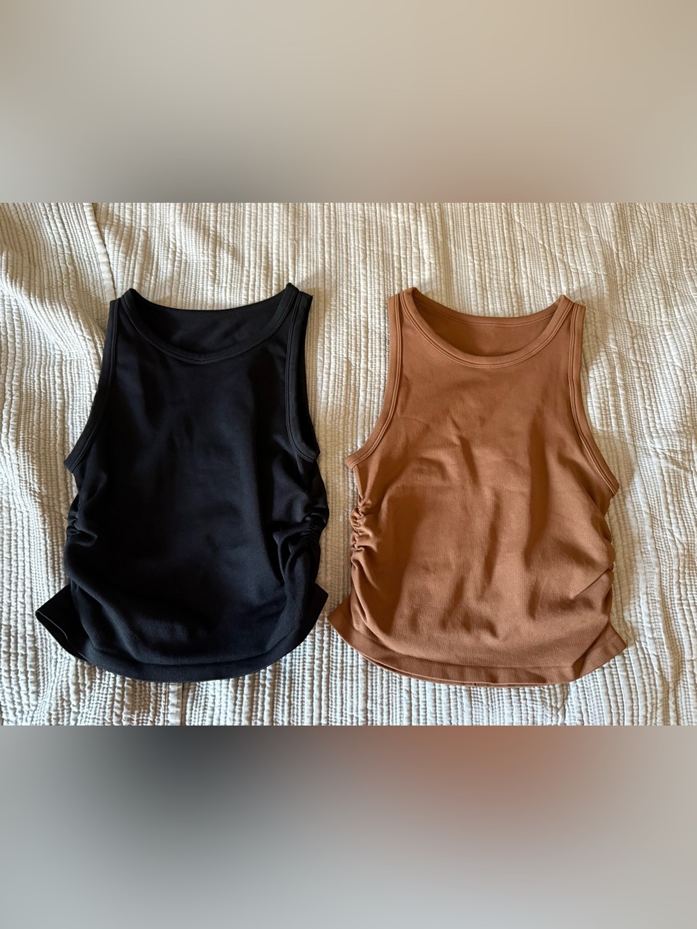 Classic Sleeveless Tank Top - Black and Brown